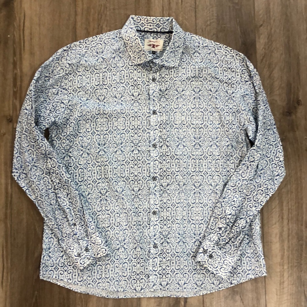 Like new! - SHAMAT 7.0 Men’s Ikat Print Button Down Shirt - Made in Spain